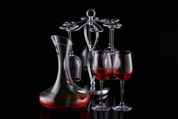 Glass red wine cup