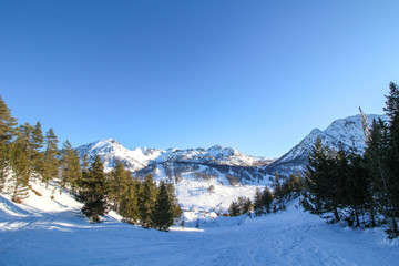 Fototapeta na wymiar Panaromic View from mountain top - skiing - Montgenèvre, France 