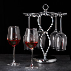 Glass red wine cup
