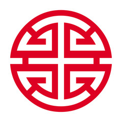 Red chinese prosperity symbol