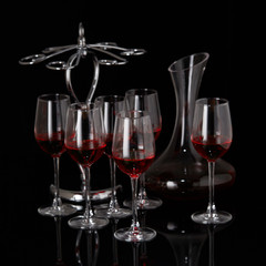 Glass red wine cup