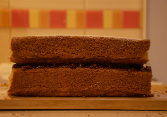 Victoria sponge cake with jam