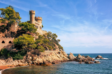 Fototapeta na wymiar Beautiful summertime travel destination on Balearic coast of Spain, the town of Lloret de Mar