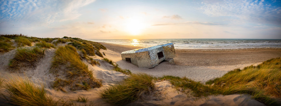 coucher de soleil vu des dunes 
