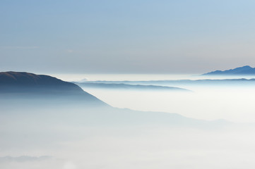 阿蘇山の雲海。熊本県阿蘇市大観峰から撮影。
