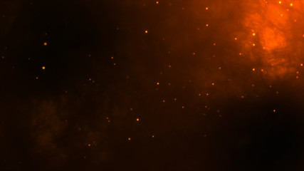 Blurry abstract background animation 3d render.Abstract of fog and bokeh lights on smoke background.