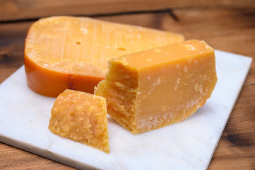 Cheese collection, Dutch old cheese from Terschellinger polder on Wadden islands, Friesland, Netherlands