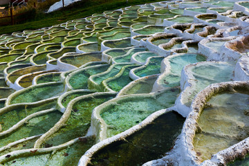 Naklejka premium Mineral terraces in Egerszalok thermal spa
