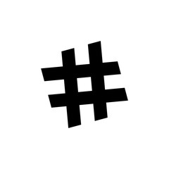Hashtag icon vector isolated on white background. black hashtag icon
