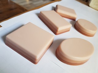 Striped soap lies on the table