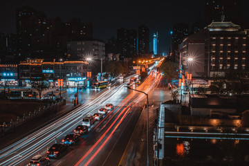 Fototapeta na wymiar Chinese Cityscape at Night