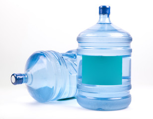 Big water bottle for delivery on white background