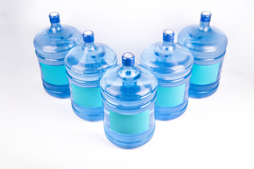 Big water bottle for delivery on white background