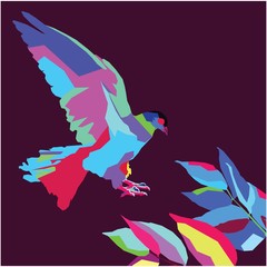 vector bird. bird illustration, pop art, WPAP