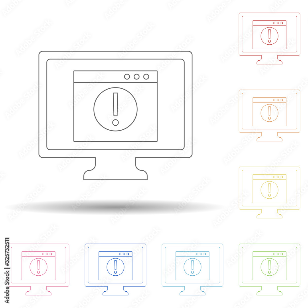 Poster notification in the browser in multi color style icon. simple thin line, outline vector of virus ant