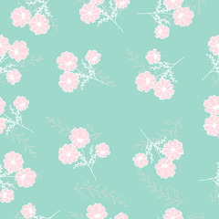 light pink daisy flowers repeat pattern. Beauty pink daisy retro background. Nice fabric on light background. Surface pattern design.