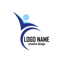 Fun people Healthy Life Logo template vector icon