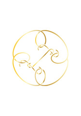 elegant golden letter fashion logo on white