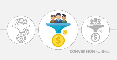 Client Funnel vector icon. conversion funnel flat icon