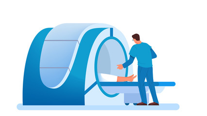 Magnetic resonance imaging in hospital. Medical research