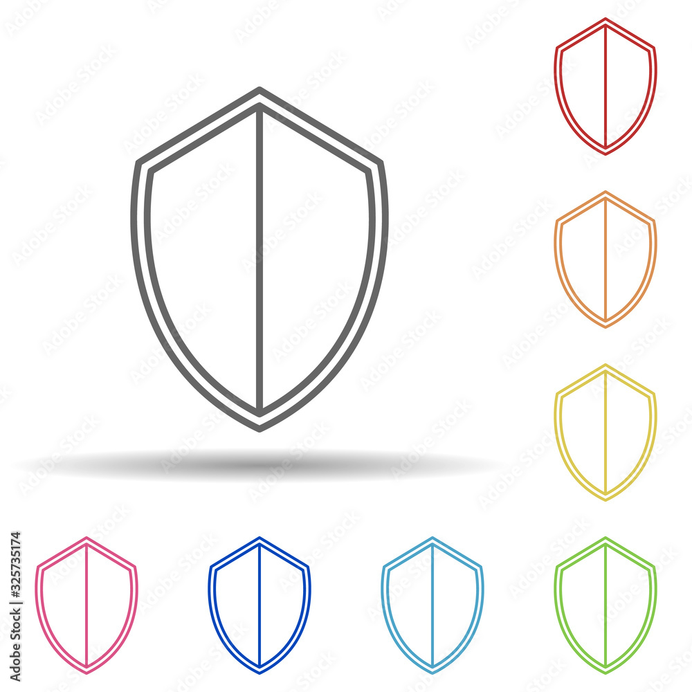 Poster shield line in multi color style icon. simple thin line, outline vector of virus antivirus icons for