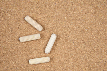pegs on corkboard