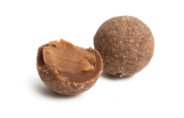 chocolate truffles isolated
