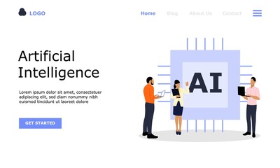 Artificial Intelligence Vector Illustration Concept, Suitable for web landing page, ui,  mobile app, editorial design, flyer, banner, and other related occasion