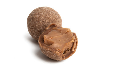 chocolate truffles isolated