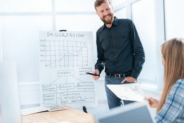 businessman discussing with business team financial schedule