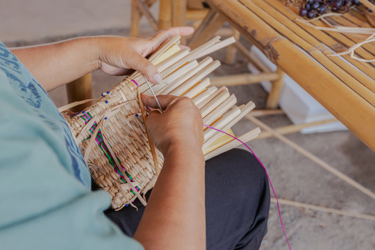 Basketry products by housewives groups, Ban Laem District, Chonburi, Thailand