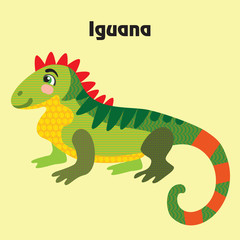 Vector cartoon iguana