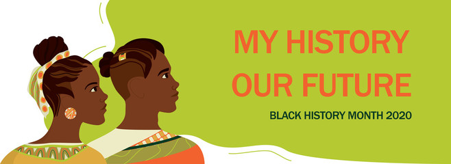 Black history month banner. Celebrated in February in the USA