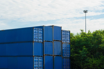 Container Box in Logistics area, a logistics transportation industry concept