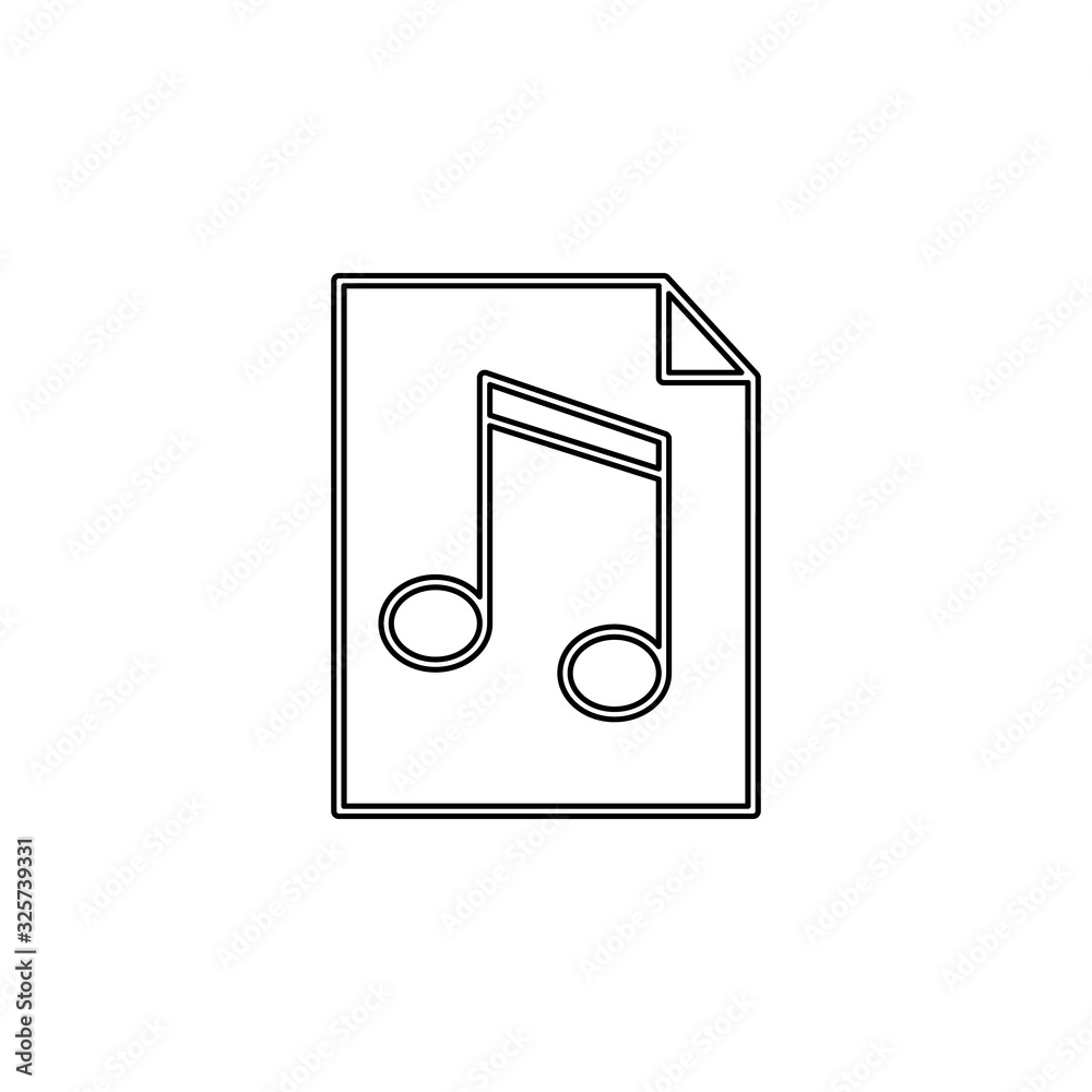 Poster music file icon. simple thin line, outline vector of web icons for ui and ux, website or mobile appl
