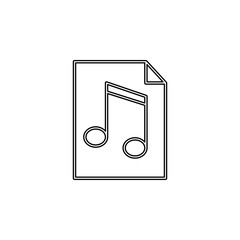 music file icon. Simple thin line, outline vector of web icons for ui and ux, website or mobile application