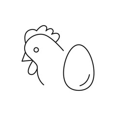 Chicken egg vector icon line style