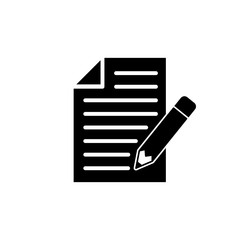 Note icon isolated on white background. Taking note icon vector. Edit line icon. Document write. Content writing