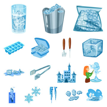 Vector illustration of frost and water icon. Collection of frost and wet vector icon for stock.