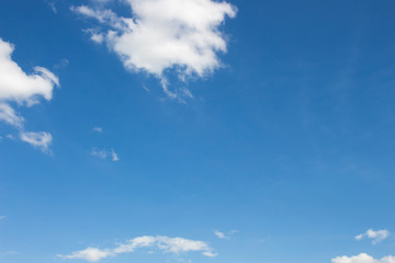 Bright blue sky with white clouds for background or wallpapers
