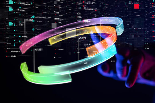 Business intelligence. Diagram - Graph Stock Trading, Investment dashboard - Powered by Adobe