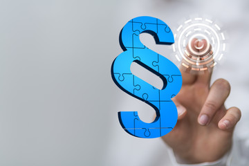 paragraph law sign digital in hand