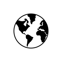 World map icon isolated on white background. World icon vector