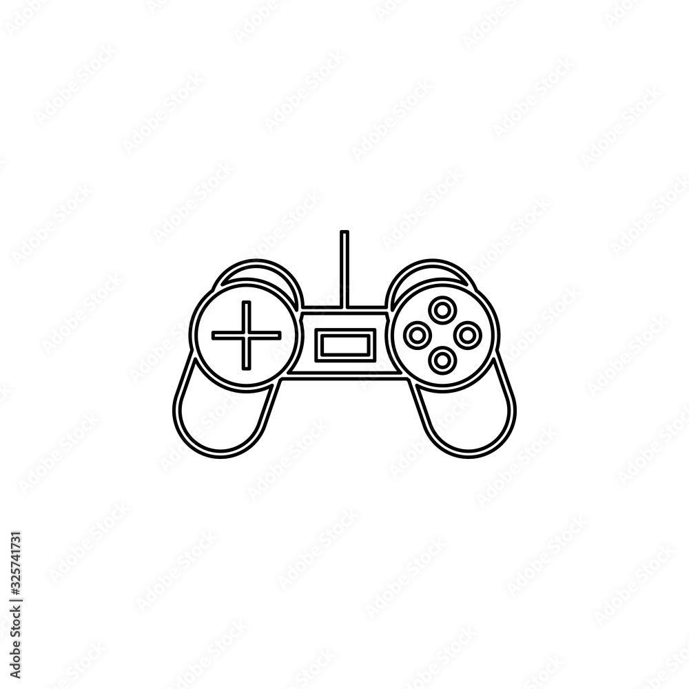 Poster game joystick icon. simple thin line, outline vector of web icons for ui and ux, website or mobile a