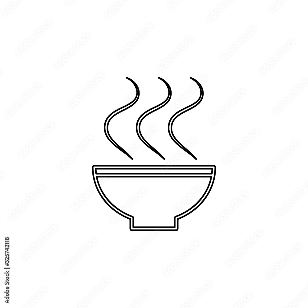Poster hot soup icon. simple thin line, outline vector of web icons for ui and ux, website or mobile applic
