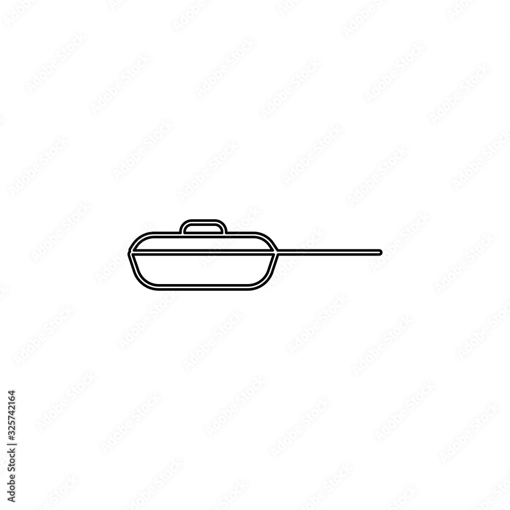 Poster frying pan icon. simple thin line, outline vector of web icons for ui and ux, website or mobile appl