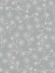 Seamless pattern with intricate abstract little flowers