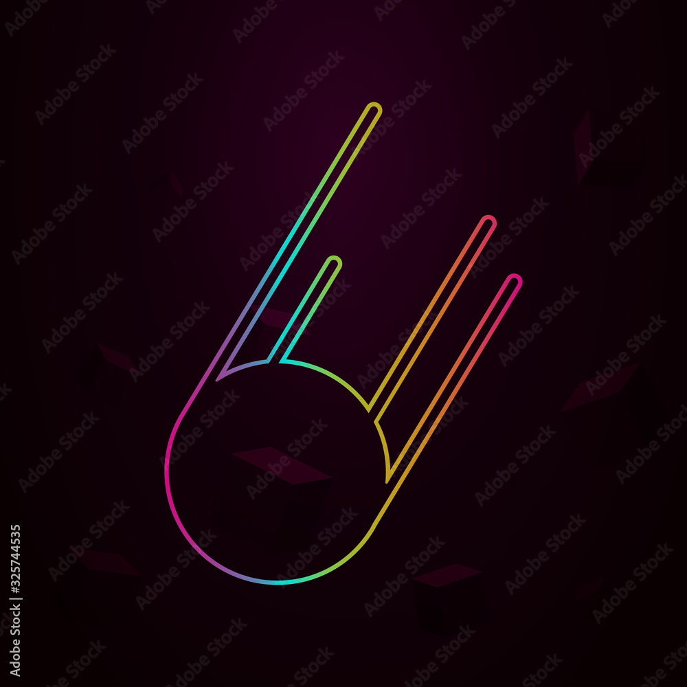 Poster comet nolan style icon. simple thin line, outline vector of web icons for ui and ux, website or mobi