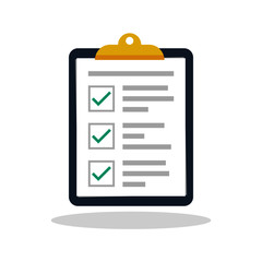Check report icon in flat style. To do list symbol for your web site design, logo, app, UI Vector EPS 10.
