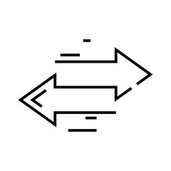 Conflicting directions line icon, concept sign, outline vector illustration, linear symbol.